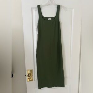 Aritzia Babaton Contour Olive Green Dress
